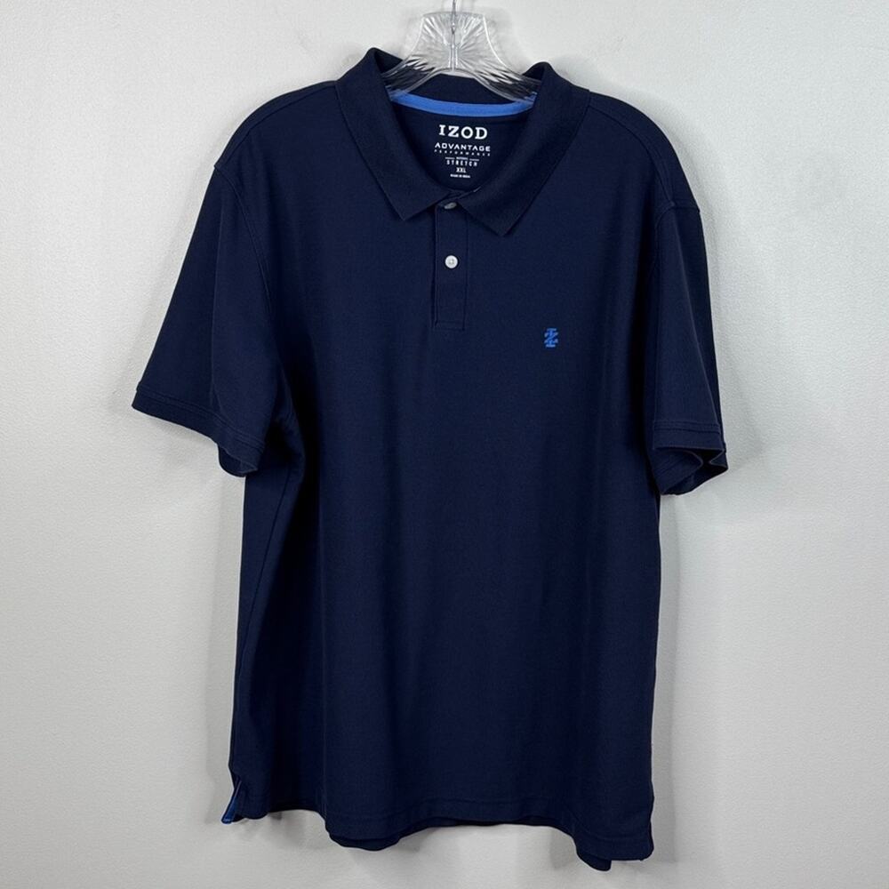 IZOD Advantage Performance Polo Shirt Men XXL Navy Blue Stretch Golf Casual